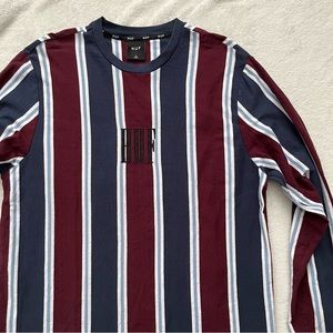 HUF - Vertical Stripped Long Sleeve- Crewneck - L